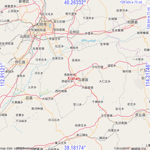 Xiahan on map