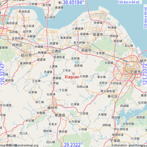 Xiaguan on map