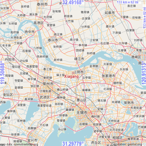 Xiagang on map