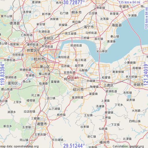 Qixian on map
