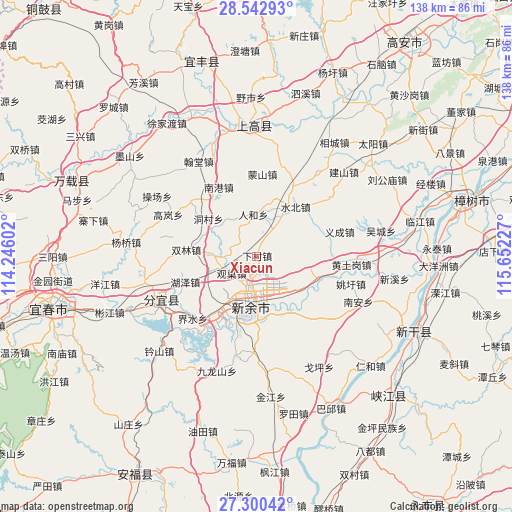 Xiacun on map