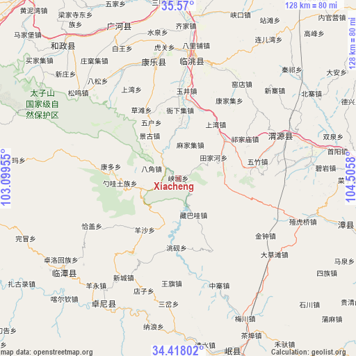 Xiacheng on map