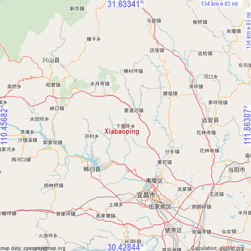 Xiabaoping on map