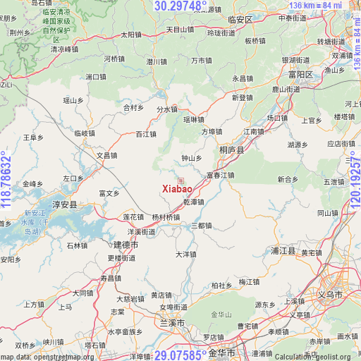 Xiabao on map