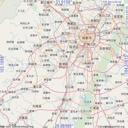 Wujin on map