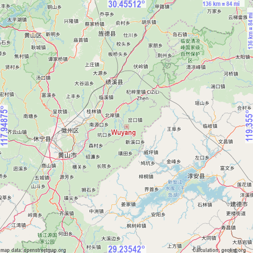 Wuyang on map