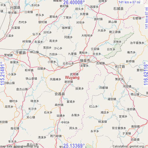 Wuyang on map