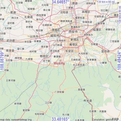 Wuxing on map