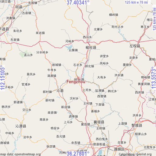 Fengzhou on map