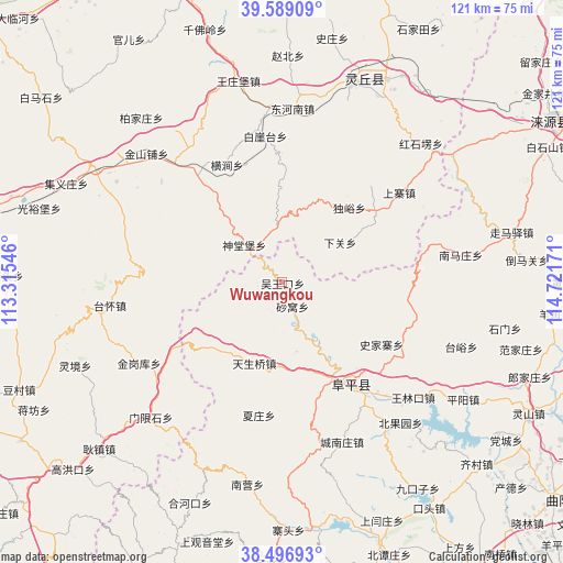 Wuwangkou on map