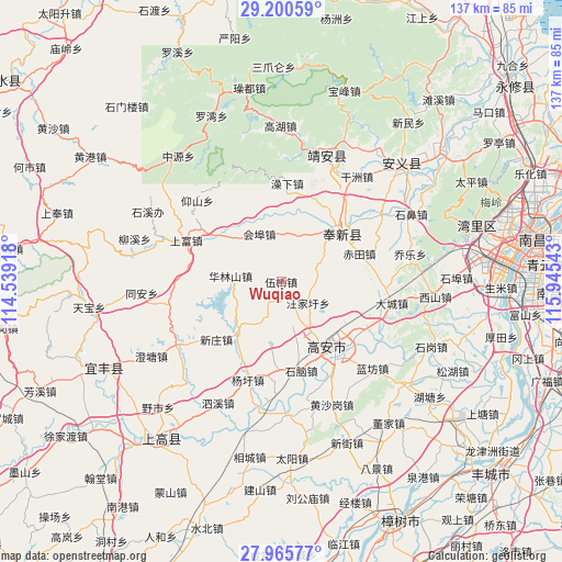 Wuqiao on map