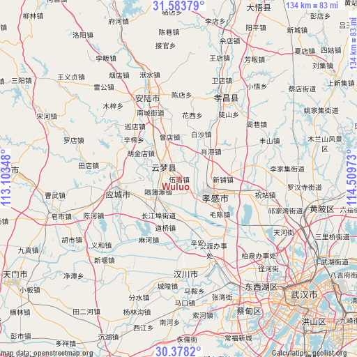 Wuluo on map