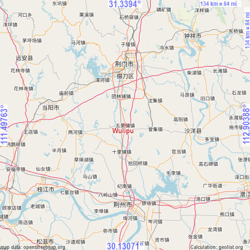 Wulipu on map