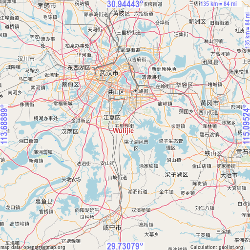 Wulijie on map