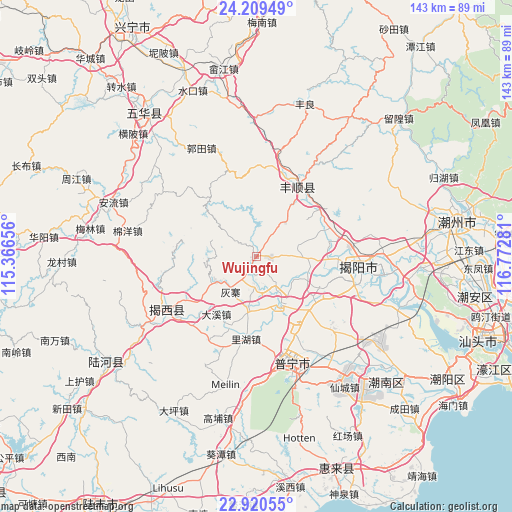 Wujingfu on map