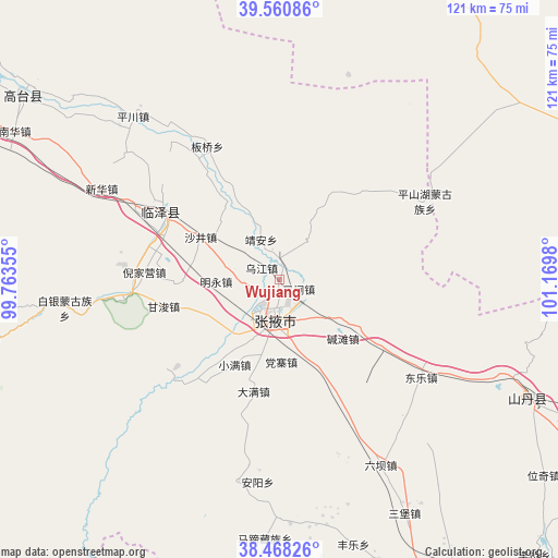 Wujiang on map