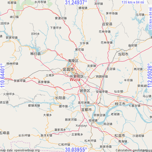 Wujia on map