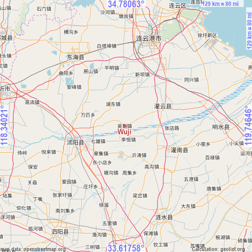 Wuji on map