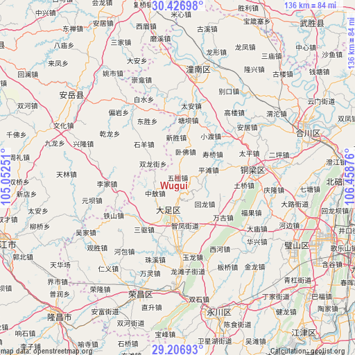 Wugui on map