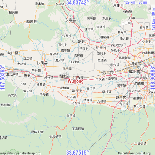 Wugong on map