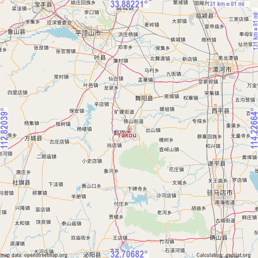 Yakou on map