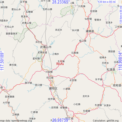 Wufu on map