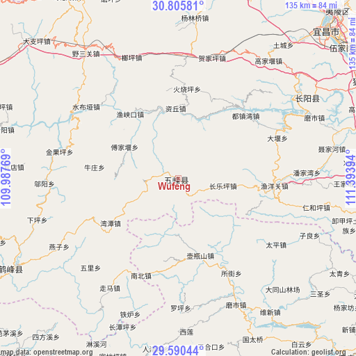 Wufeng on map