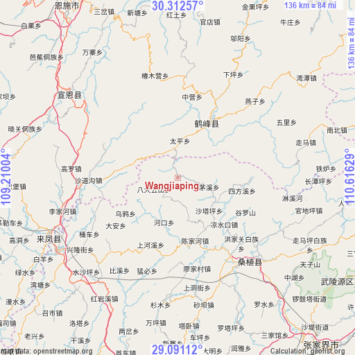 Wangjiaping on map