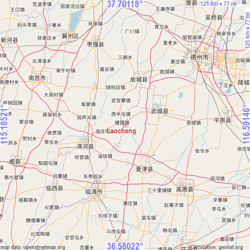 Laocheng on map