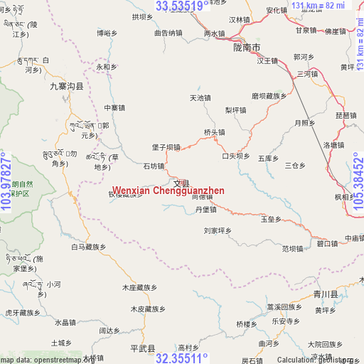 Wenxian Chengguanzhen on map