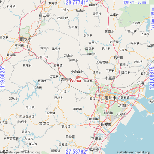 Wenxi on map