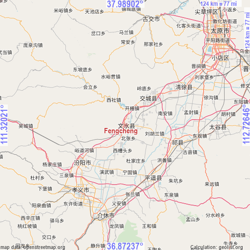 Fengcheng on map