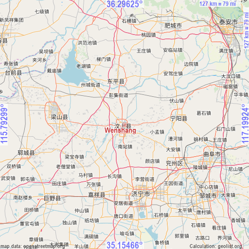 Wenshang on map