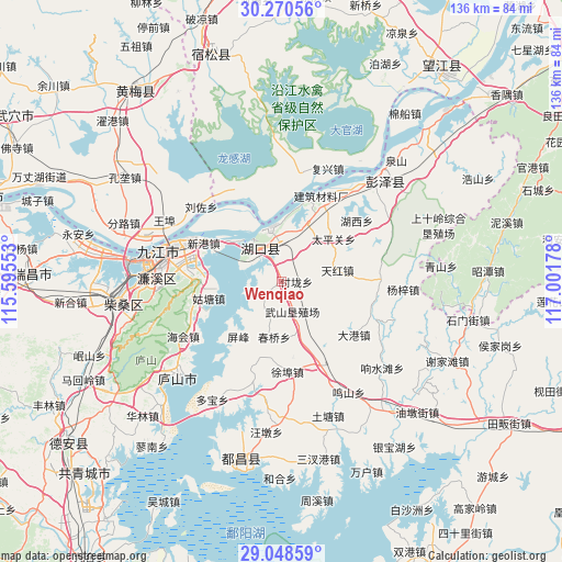 Wenqiao on map