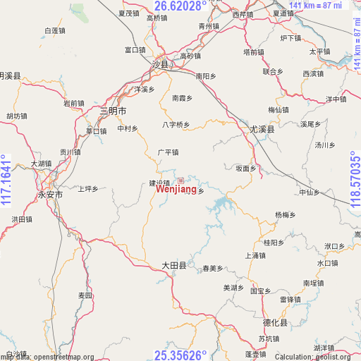 Wenjiang on map