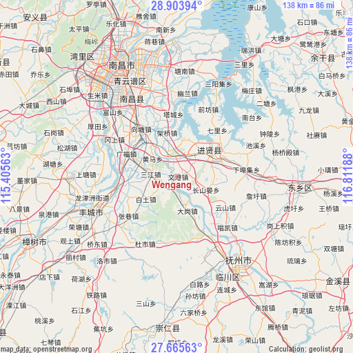 Wengang on map