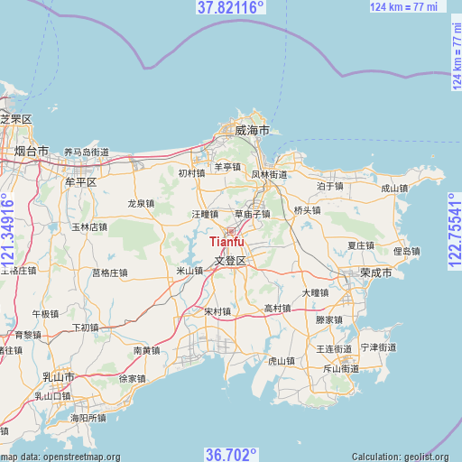 Tianfu on map