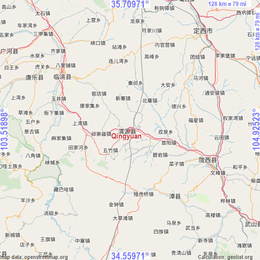 Qingyuan on map