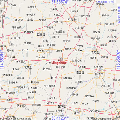 Mingzhou on map