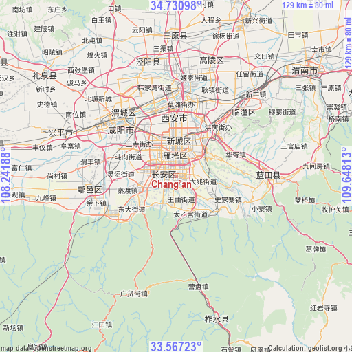 Chang’an on map