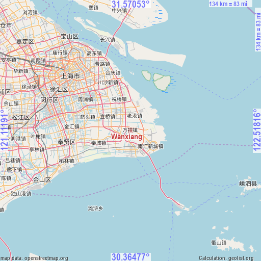 Wanxiang on map