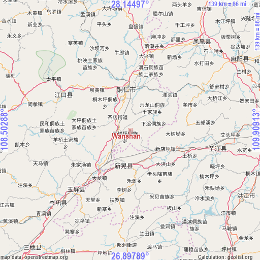 Wanshan on map