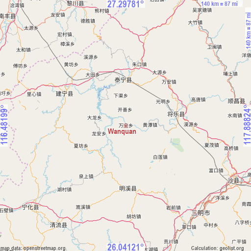 Wanquan on map