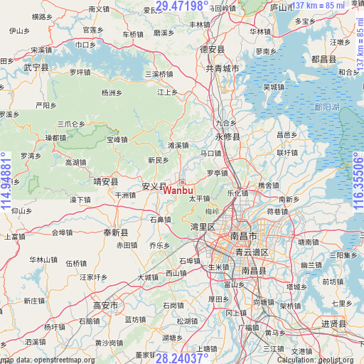 Wanbu on map