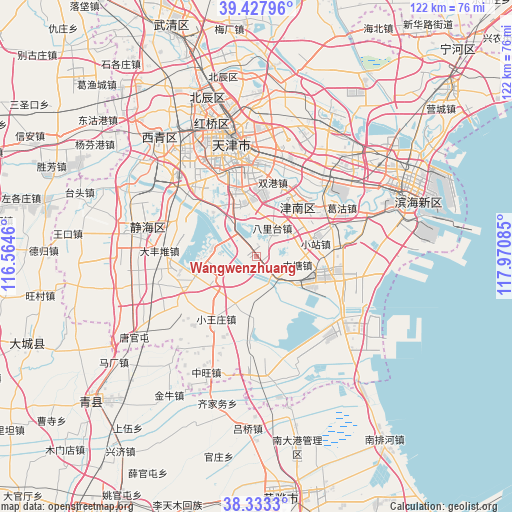 Wangwenzhuang on map