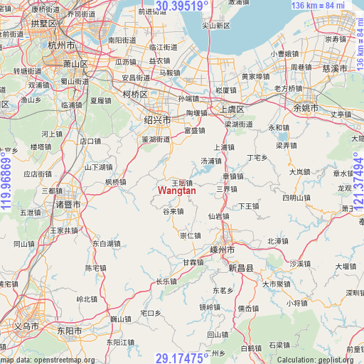 Wangtan on map