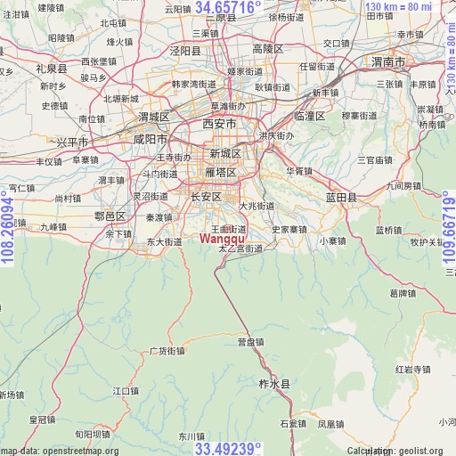 Wangqu on map