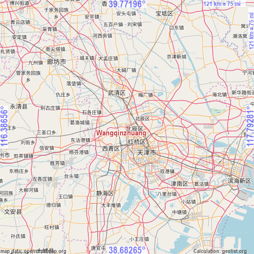 Wangqinzhuang on map