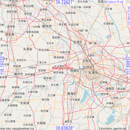 Wangqingtuo on map