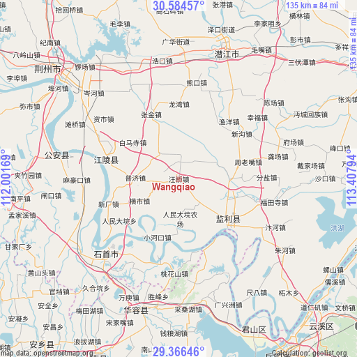 Wangqiao on map